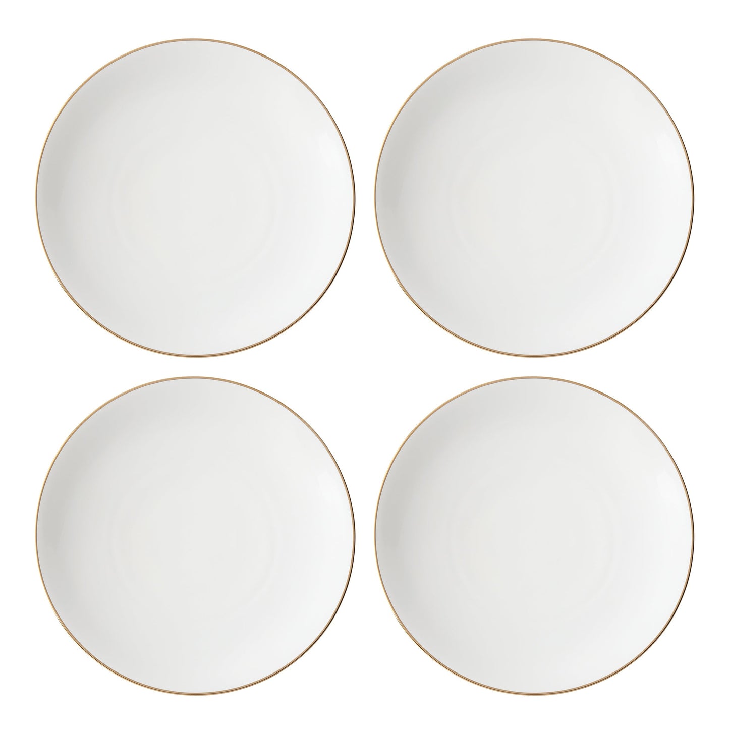 Trianna White Coupe Dinner Plates, Set of 4