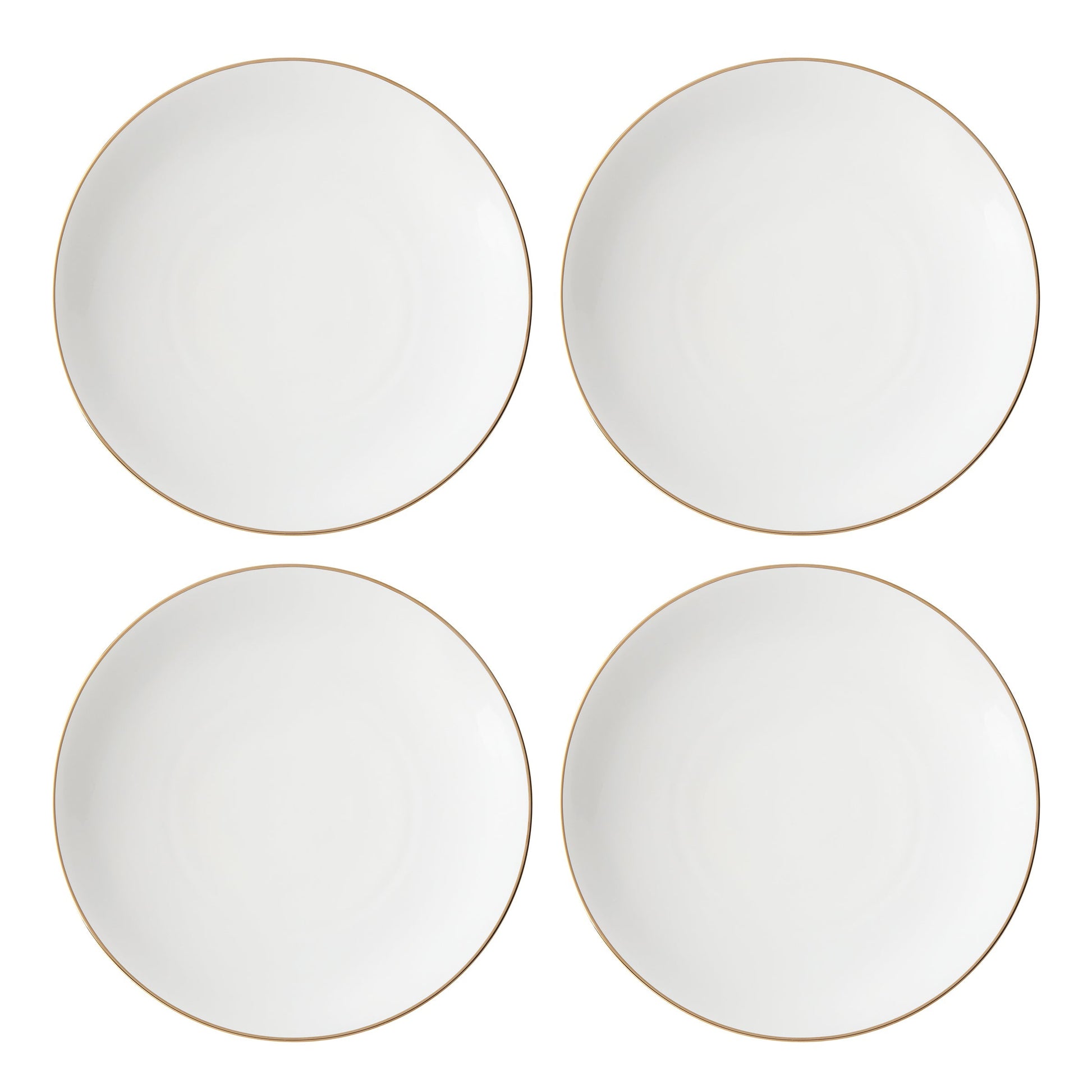 Trianna White Coupe Dinner Plates, Set of 4