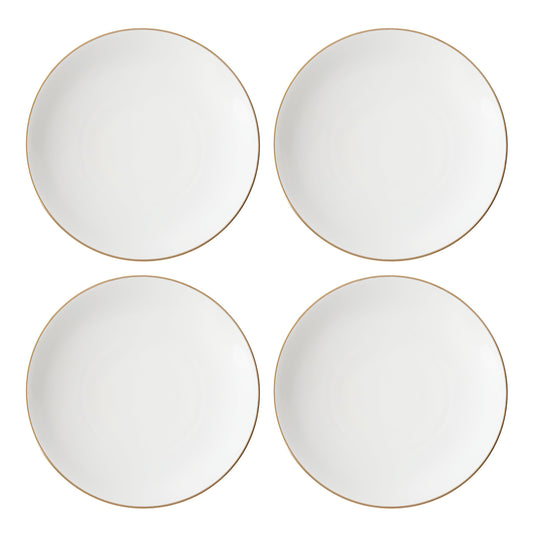Trianna White Coupe Dinner Plates, Set of 4