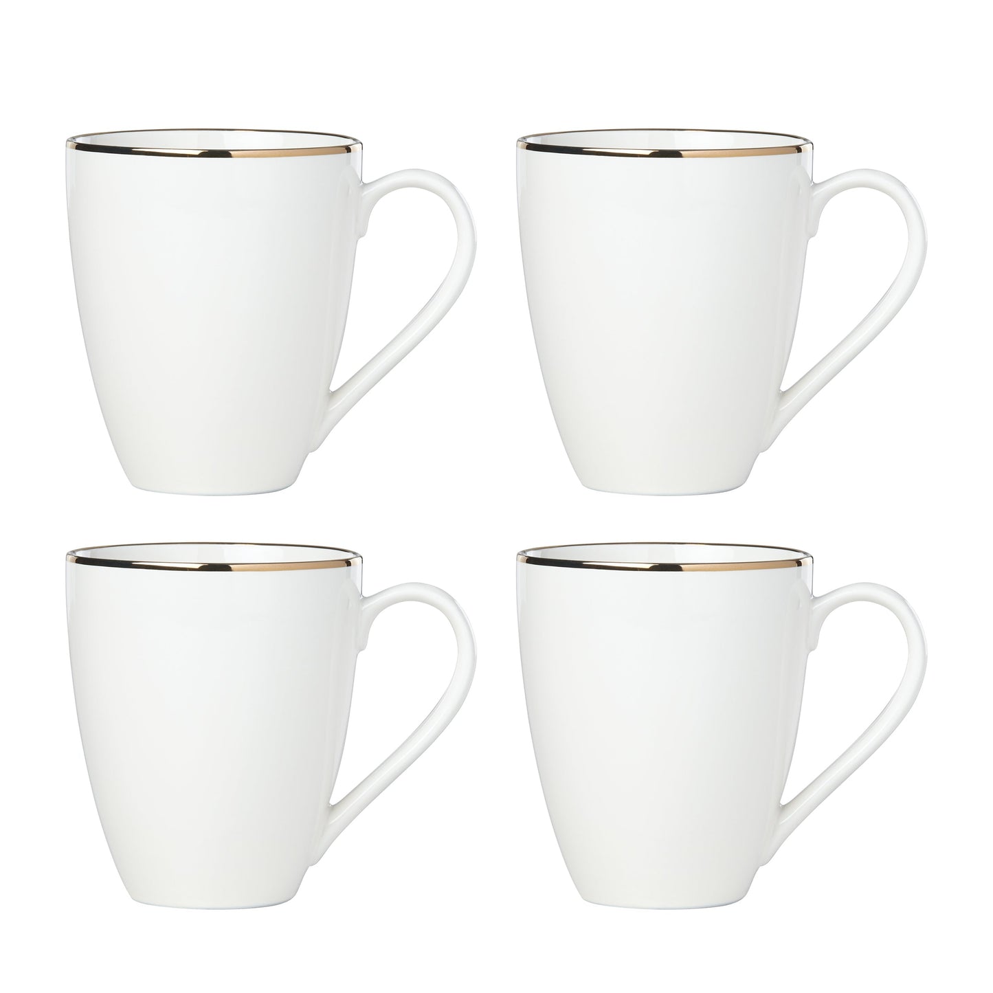 Trianna White Mugs, Set of 4