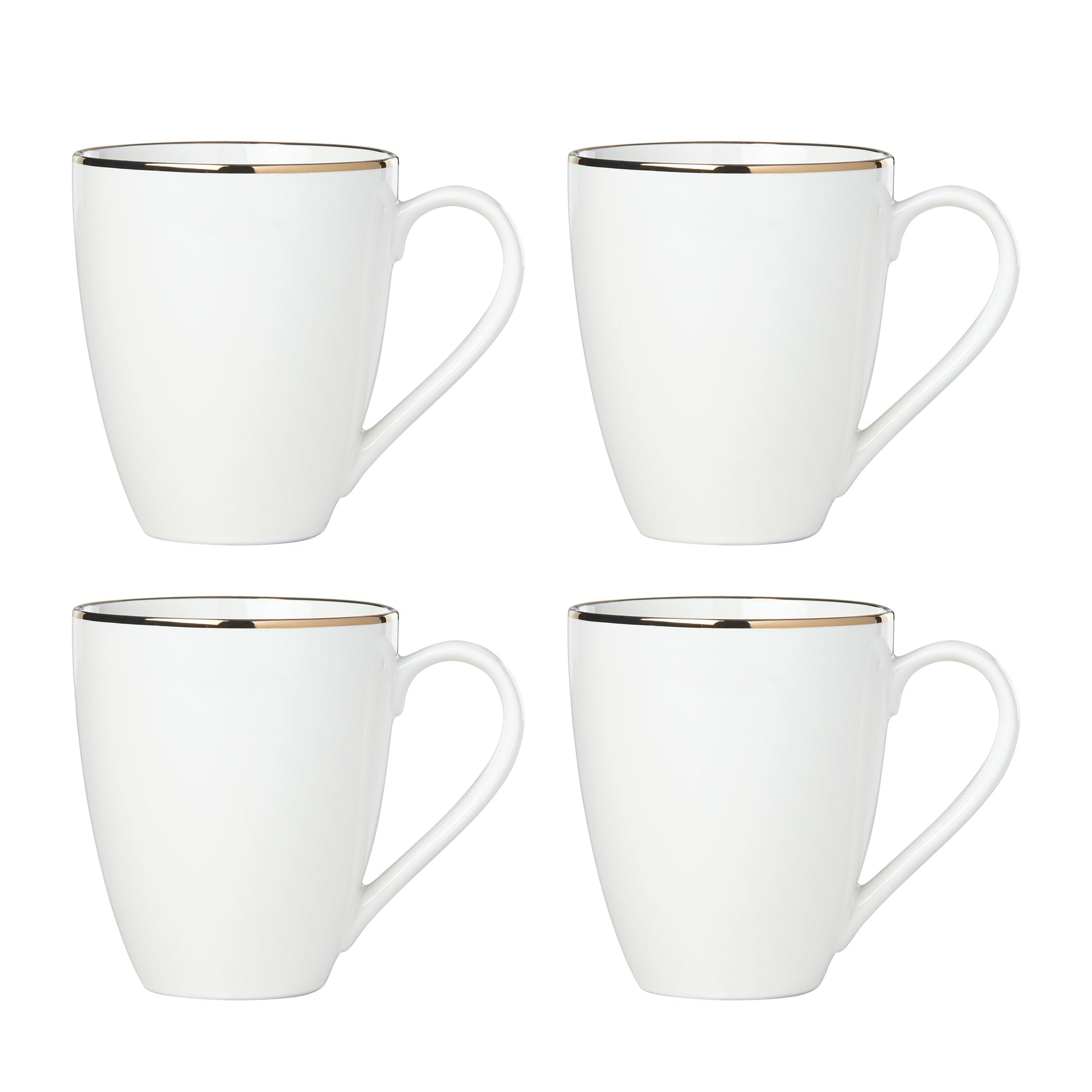 Trianna White Mugs, Set of 4