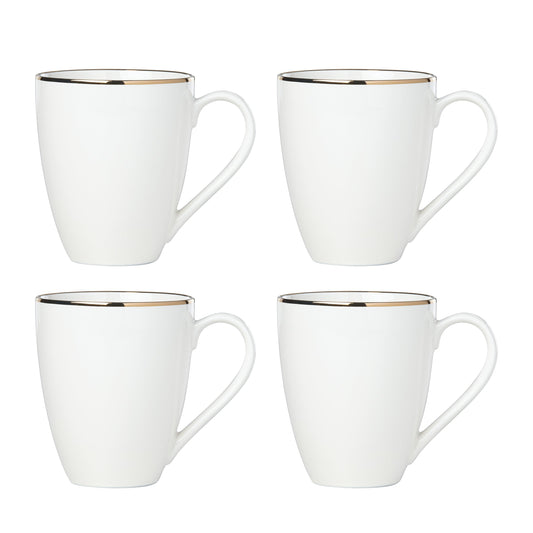 Trianna White Mugs, Set of 4