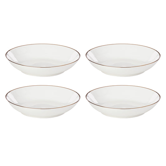 Trianna White Pasta Bowls, Set of 4