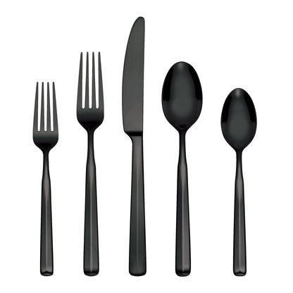 Ryder Black Satin 20-Piece Flatware Set