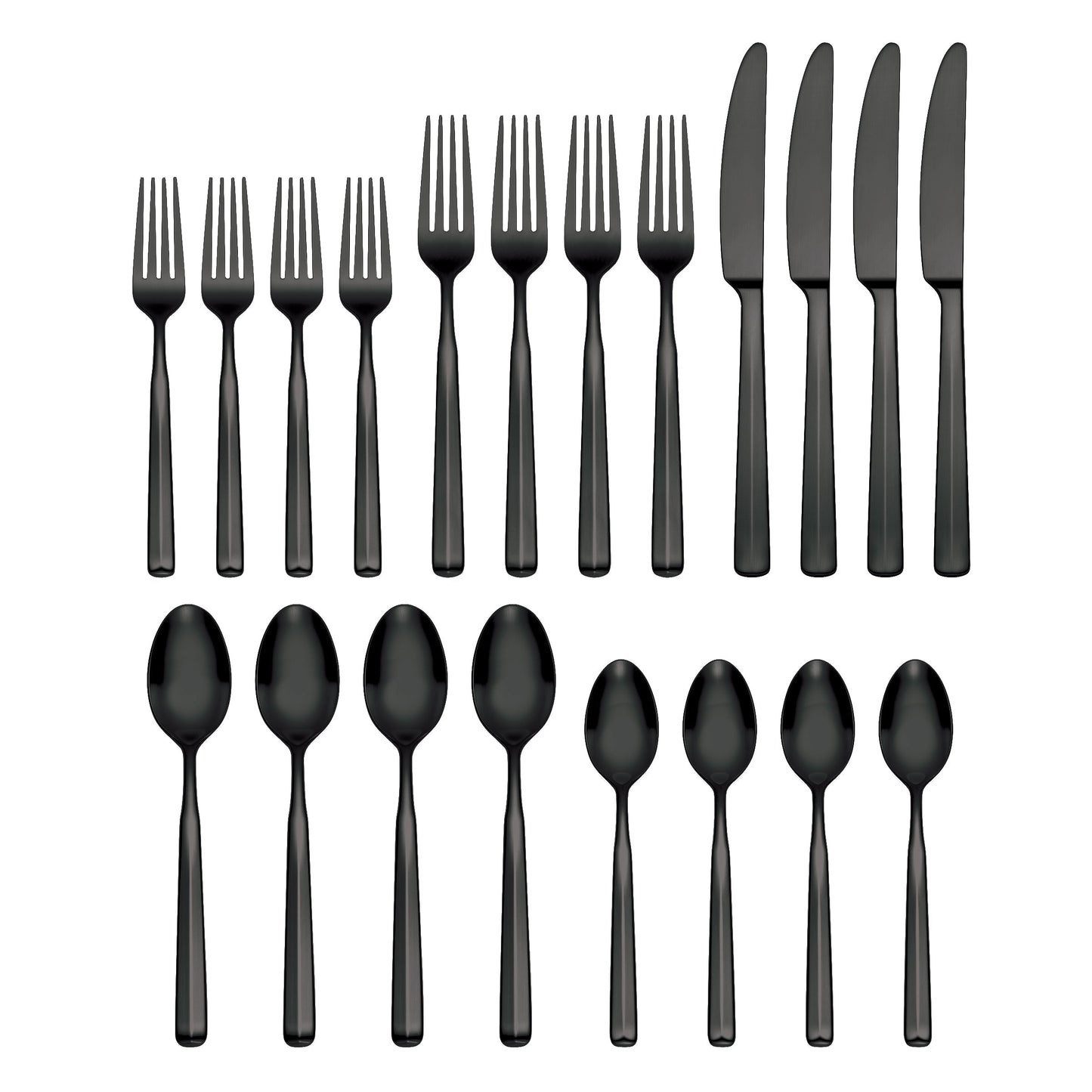Ryder Black Satin 20-Piece Flatware Set