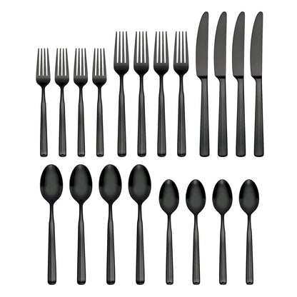 Ryder Black Satin 20-Piece Flatware Set