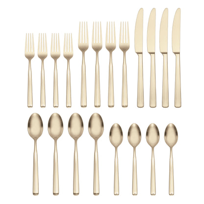 Ryder Champagne Satin 20-Piece Flatware Set