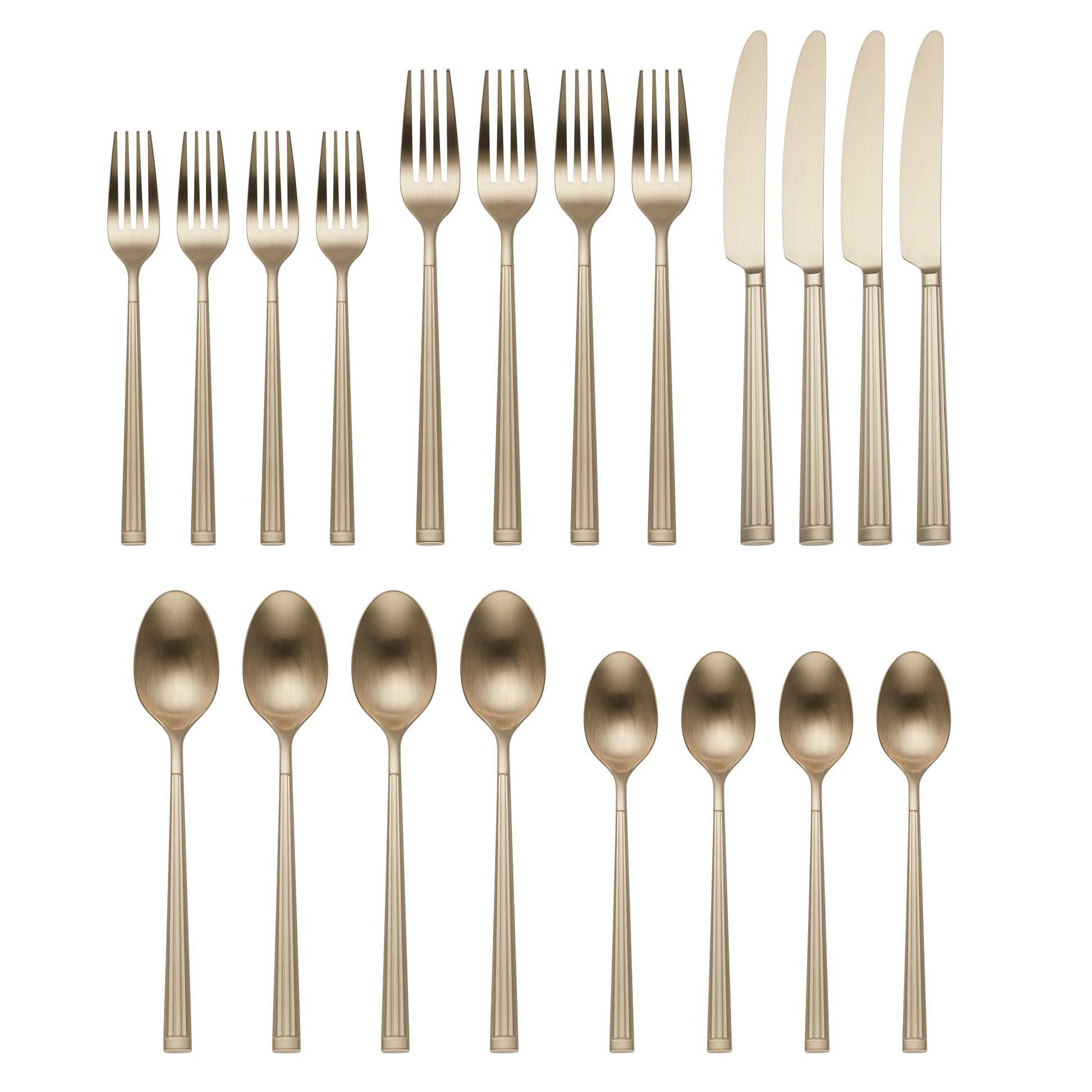 Robyn Champagne Mist Satin 20-Piece Flatware Set