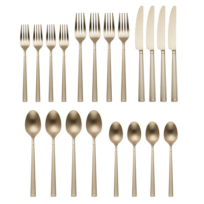 Robyn Champagne Mist Satin 20-Piece Flatware Set
