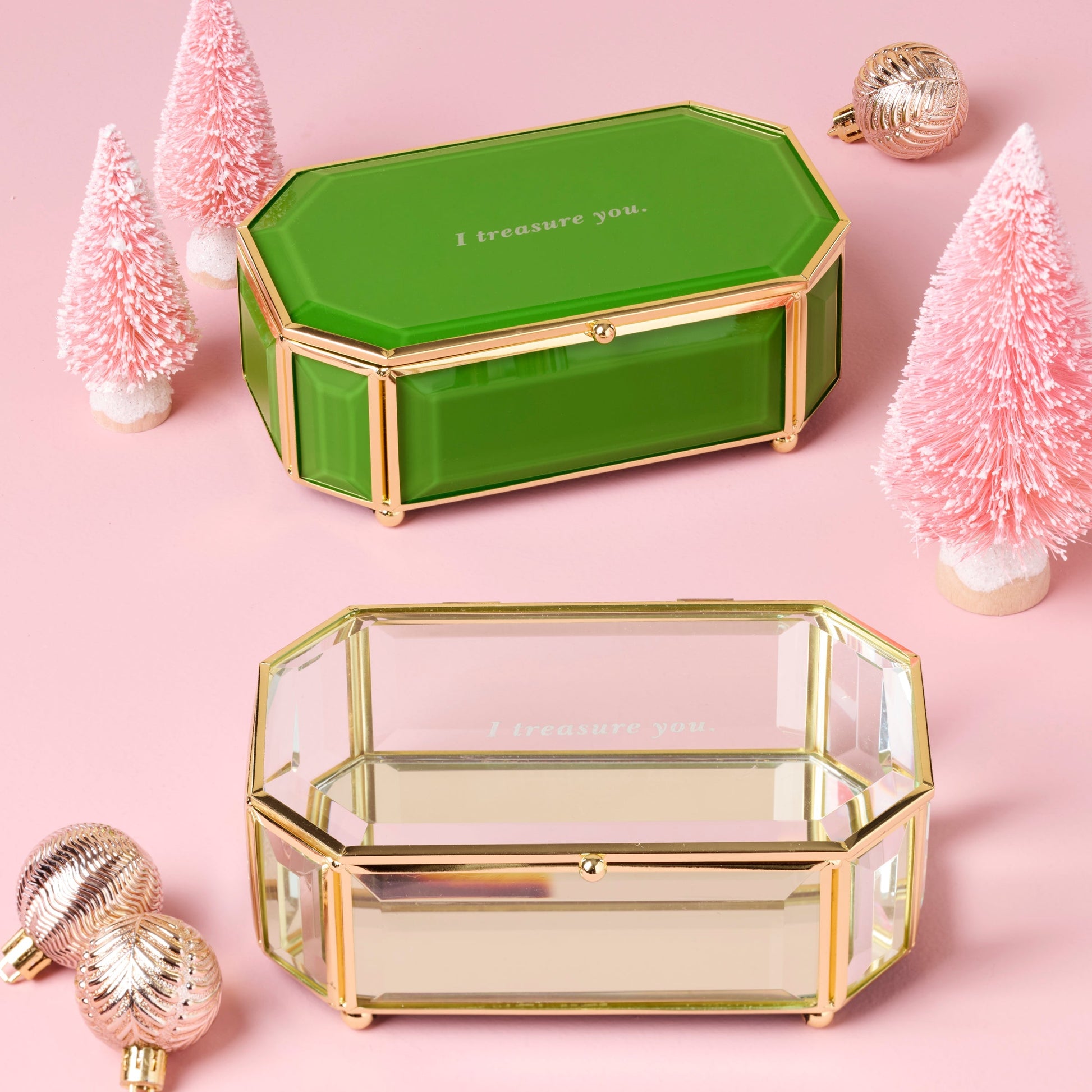 "I Treasure You" Clear Jewelry Box
