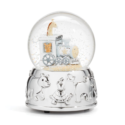 Animal Train Silverplate Snow Globe