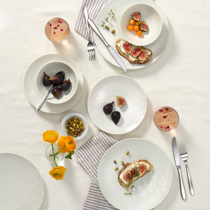 Roseto White 12-Piece Dinnerware Set