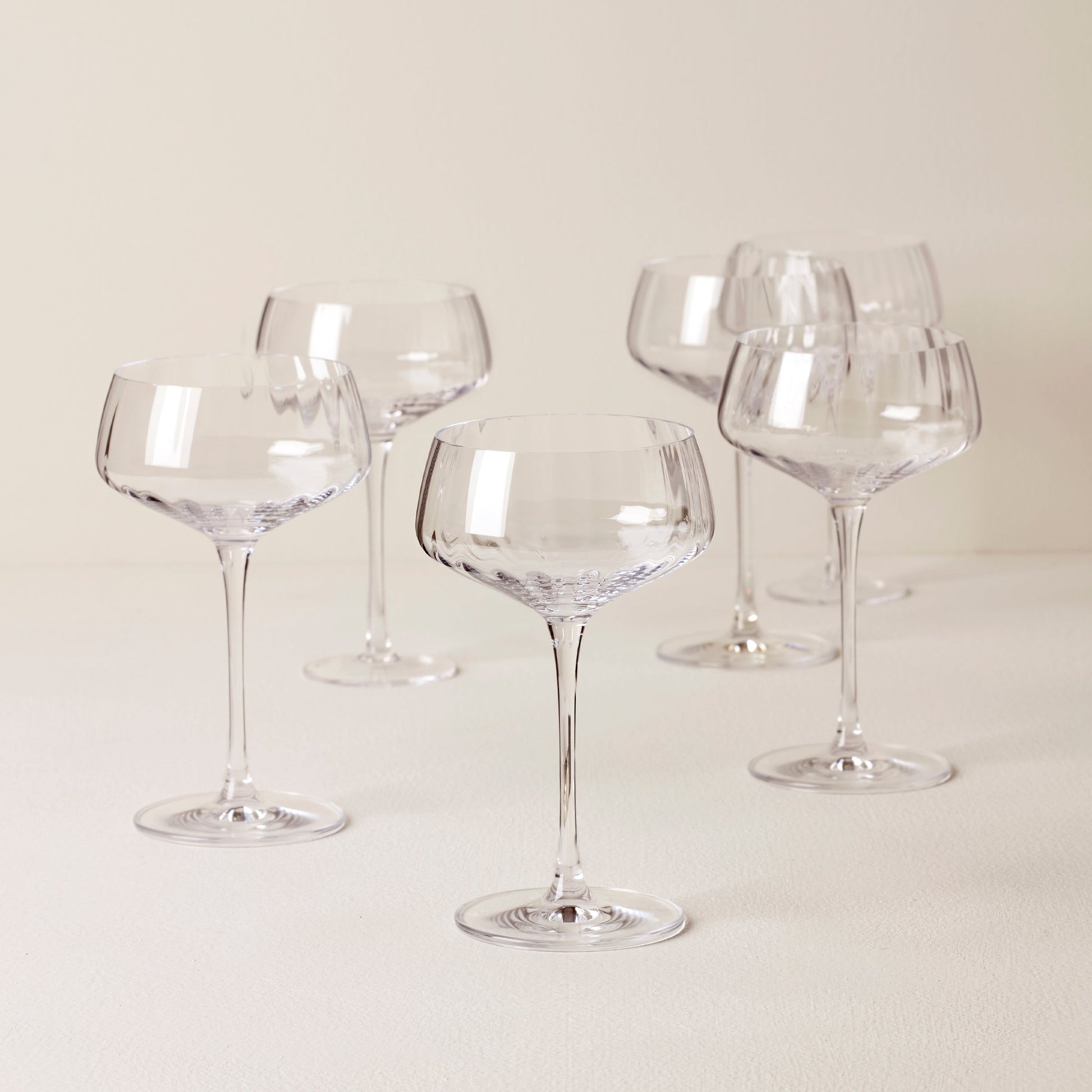 Tuscany Classics Angled Optic Coupe Glasses, Set of 6