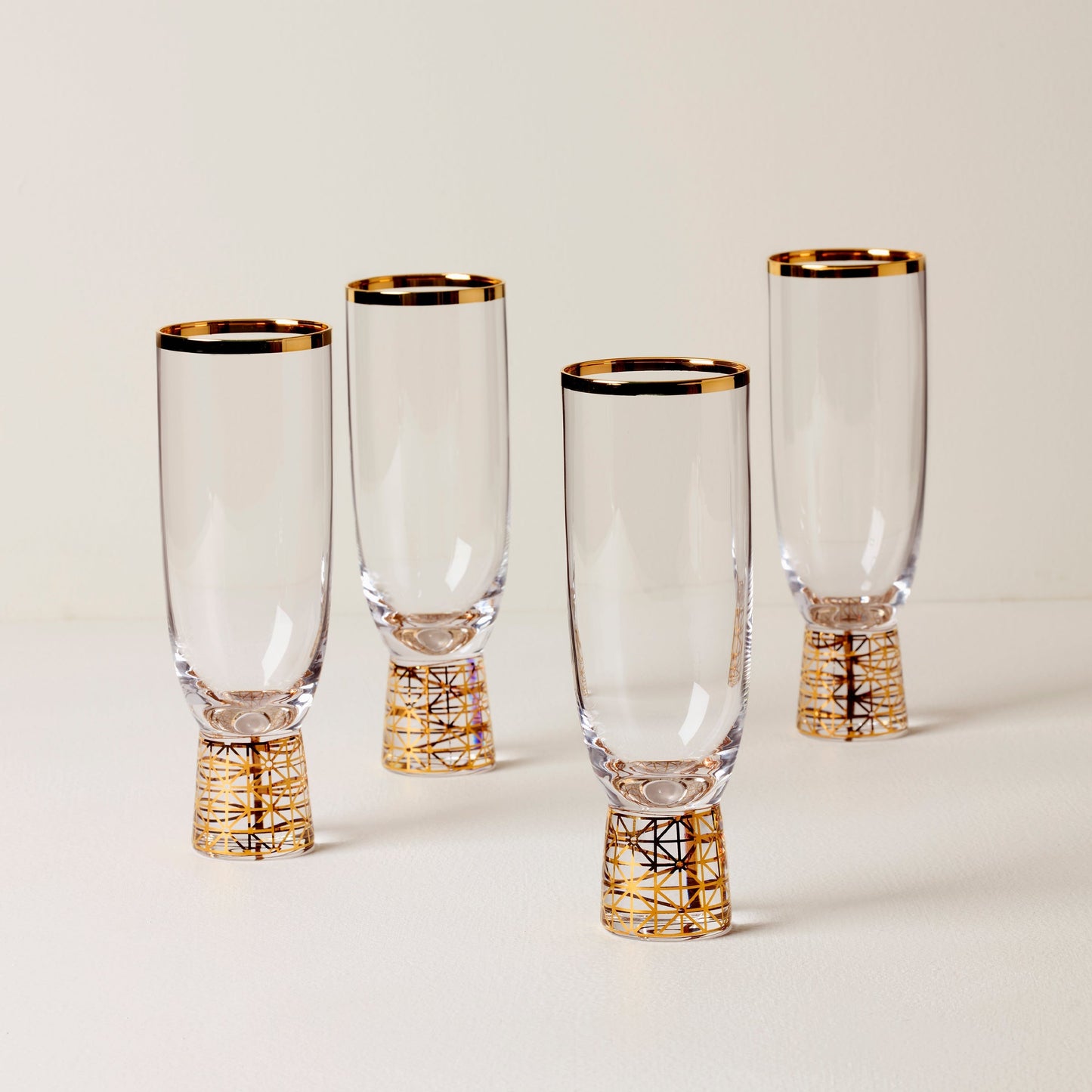 Tuscany Classics Gold Frost Flute Glasses, Set of 4