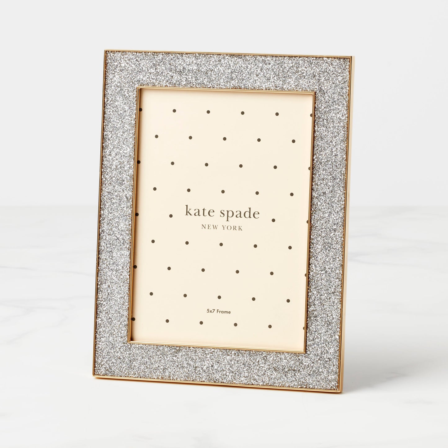 Sitting Pretty Silver Glitter 5x7 Photo Frame
