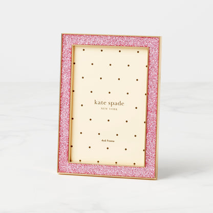 Sitting Pretty Pink Glitter 4x6 Photo Frame