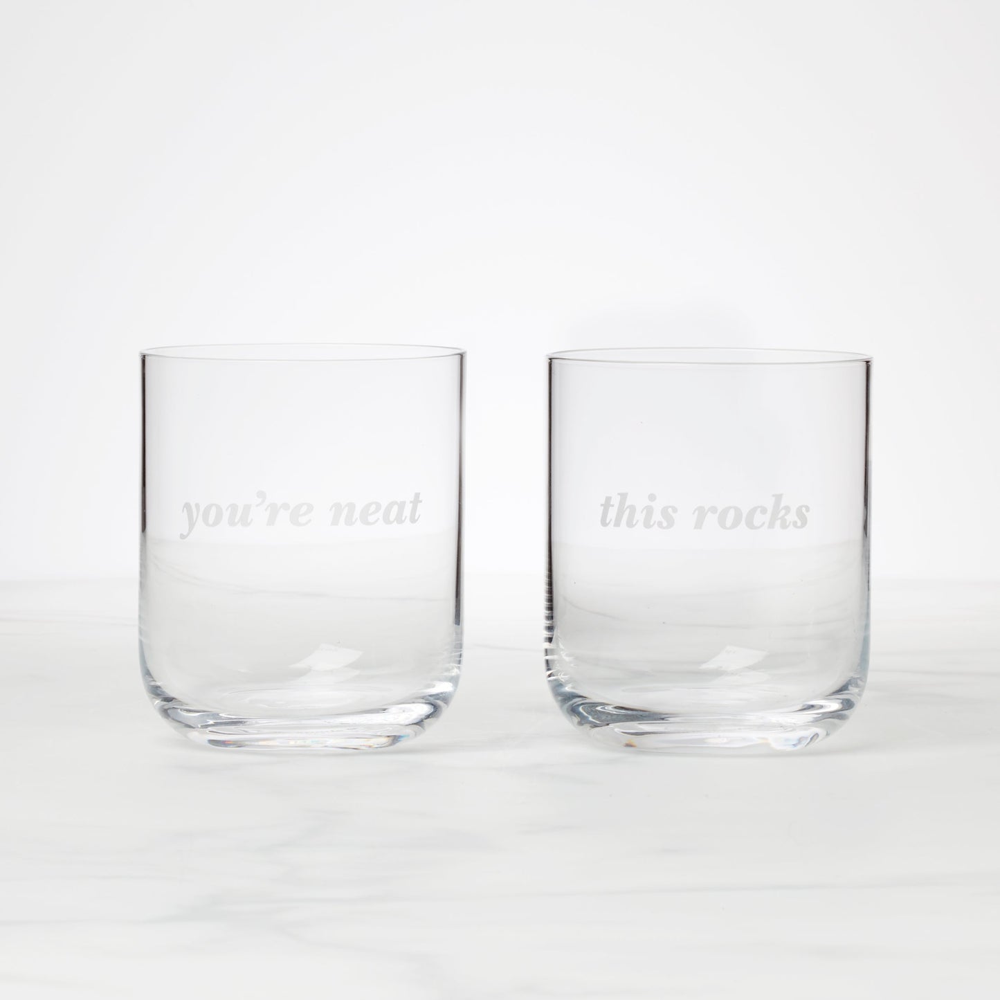 This Rocks & You're Neat Double Old-Fashioned Glasses, Set of 2