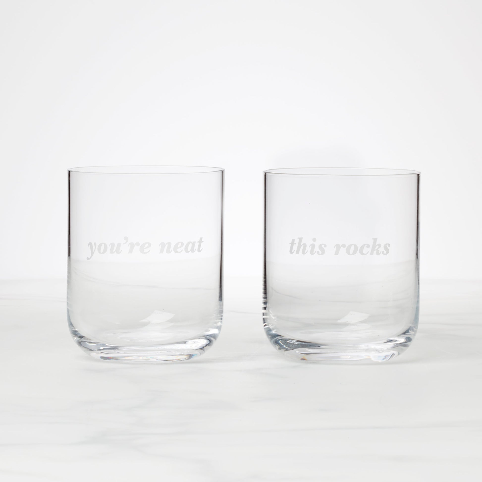 This Rocks & You're Neat Double Old-Fashioned Glasses, Set of 2