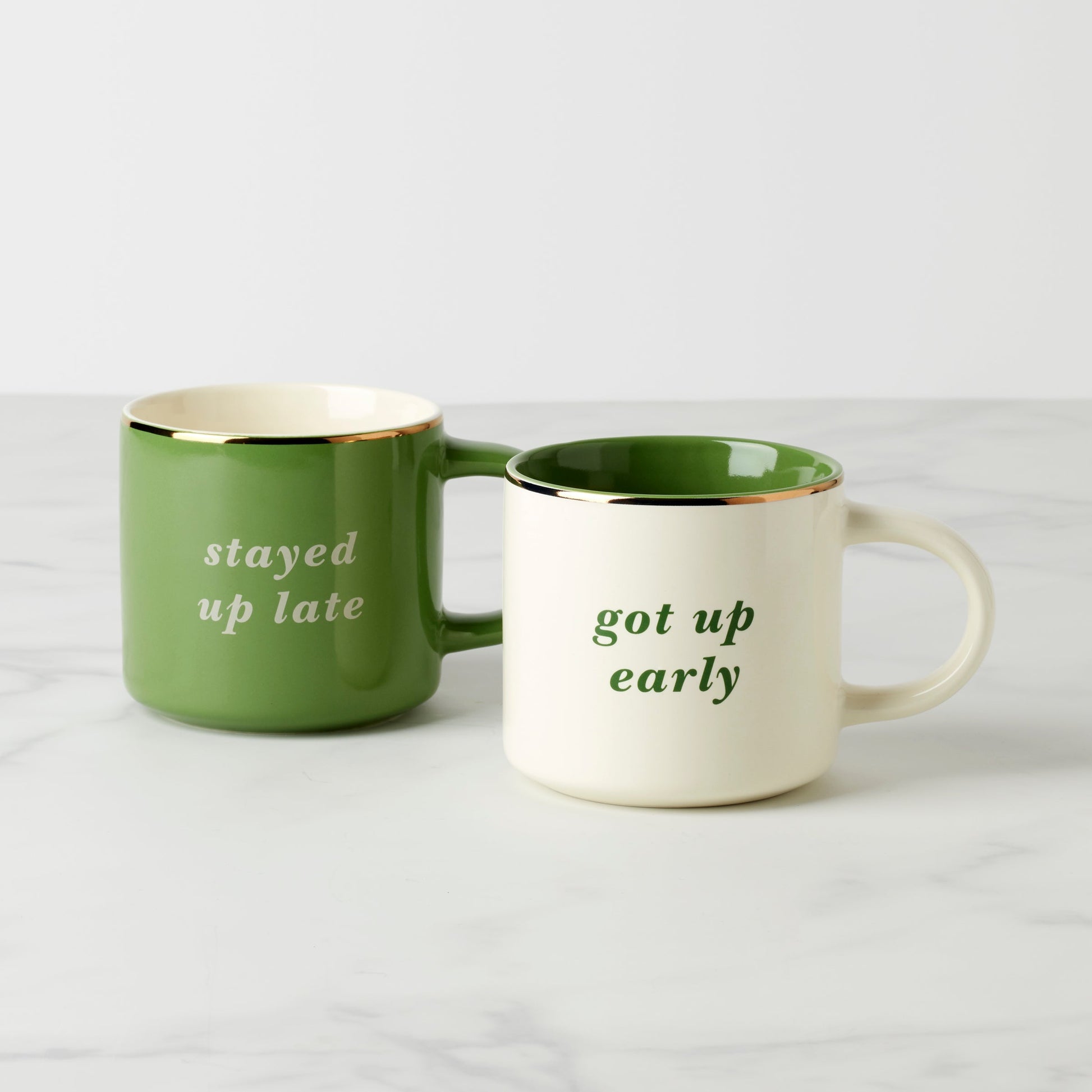 Two of a Kind Got Up Early & Stayed Up Late Mugs, Set of 2
