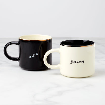 Two of a Kind Yawn & Zzz Mugs, Set of 2
