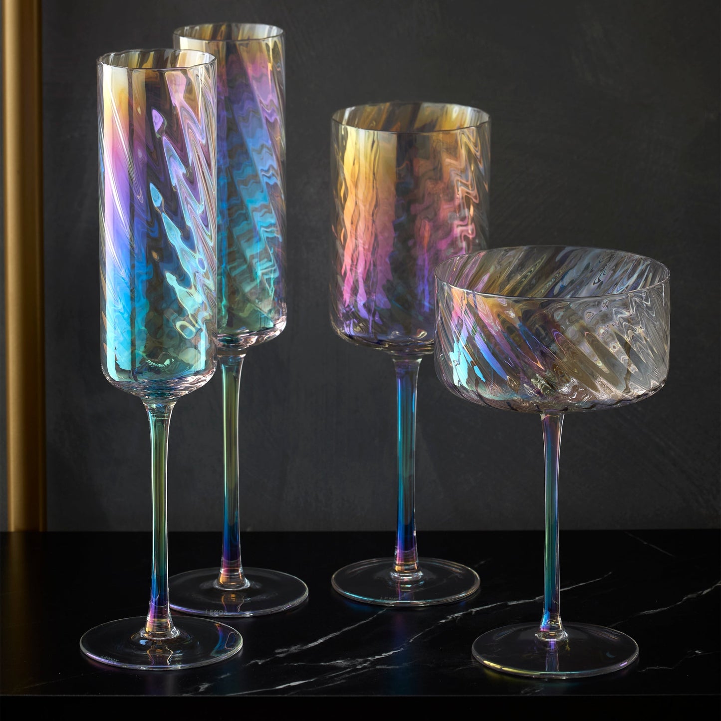 Tuscany Classics Iridescent Coupe Glasses, Set of 4