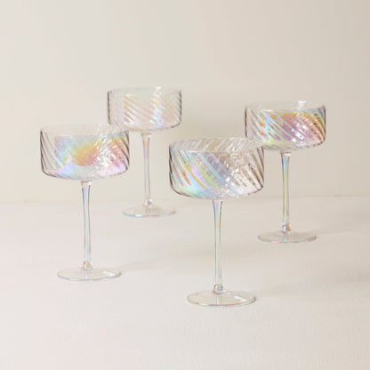 Tuscany Classics Iridescent Coupe Glasses, Set of 4