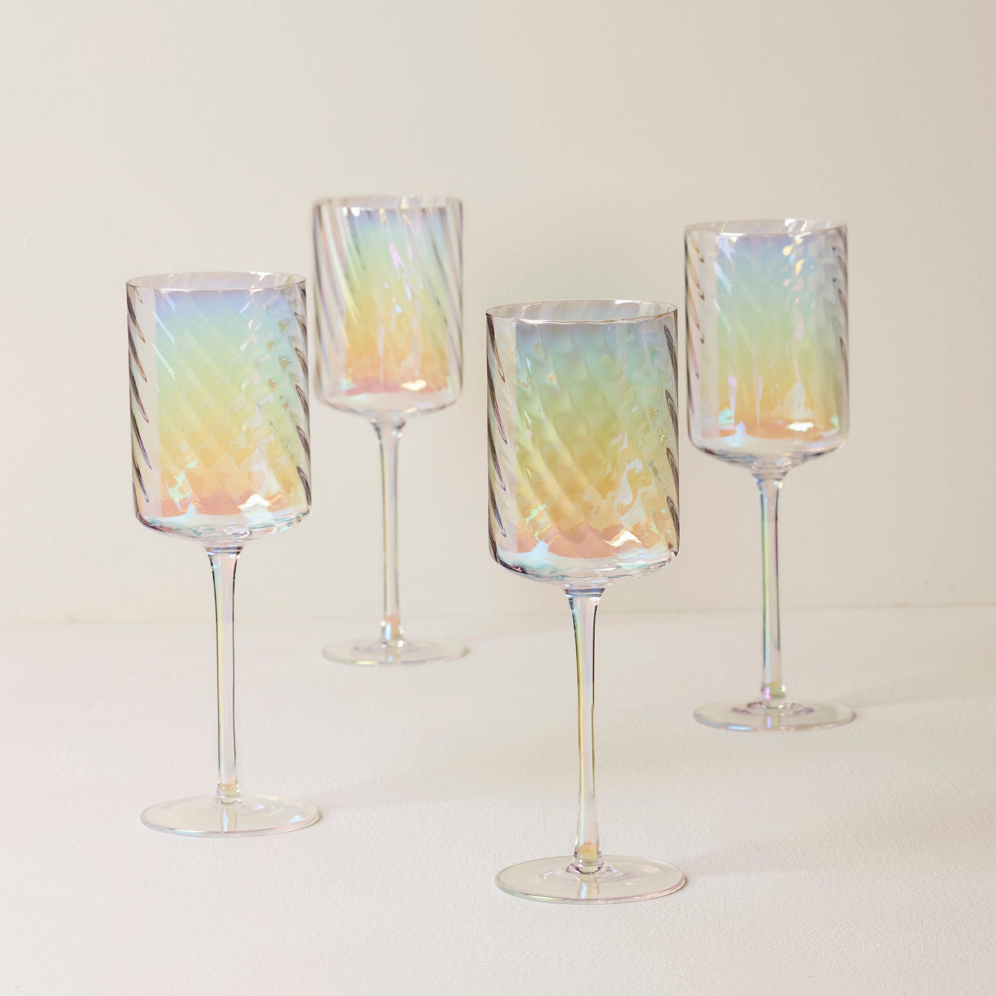 Tuscany Classics Iridescent Red Wine Glasses, Set of 4
