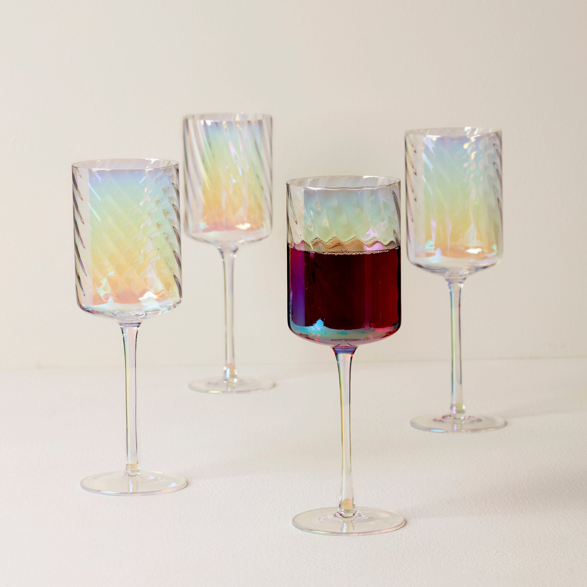 Tuscany Classics Iridescent Red Wine Glasses, Set of 4