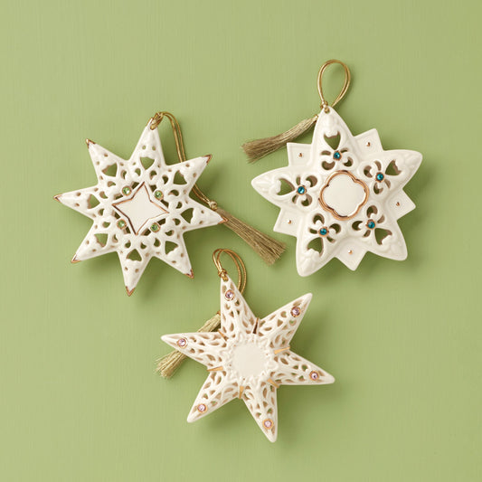 Pierced Stars 3-Piece Ornament Set