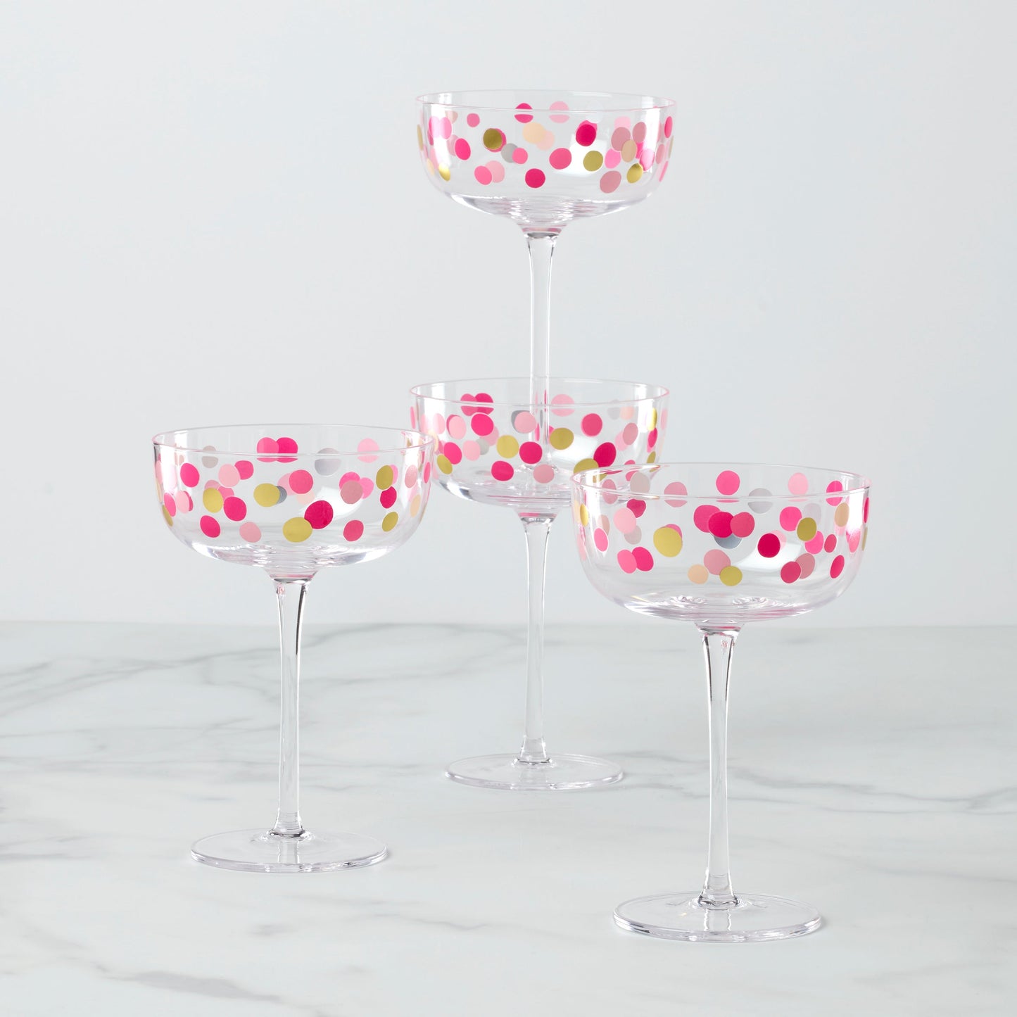 It's Raining Confetti Coupe Glasses, Set of 4