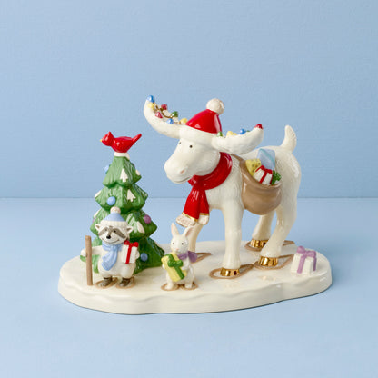 Marcel The Moose Delivering Gifts Figurine