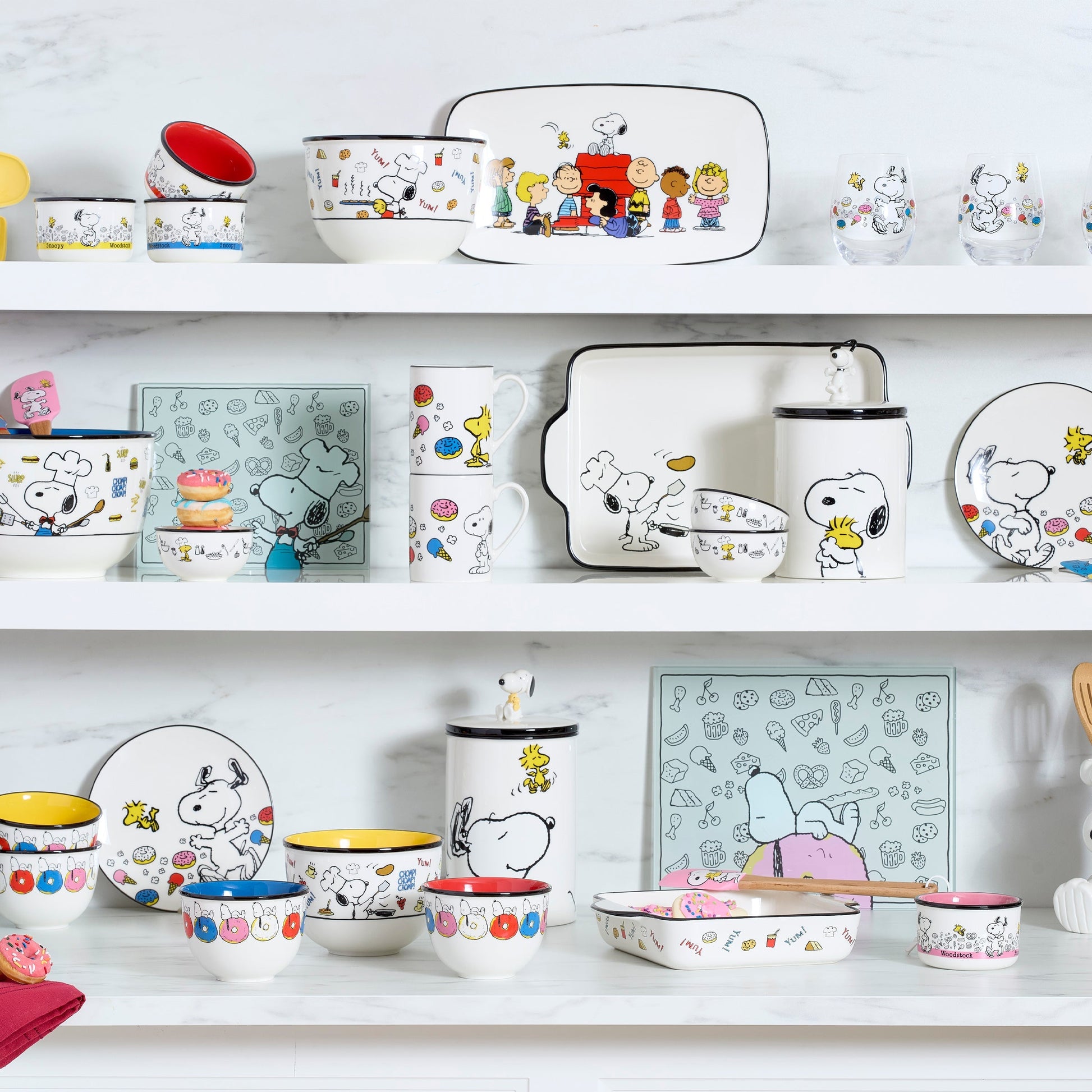 Chef Snoopy Mugs, Set of 4