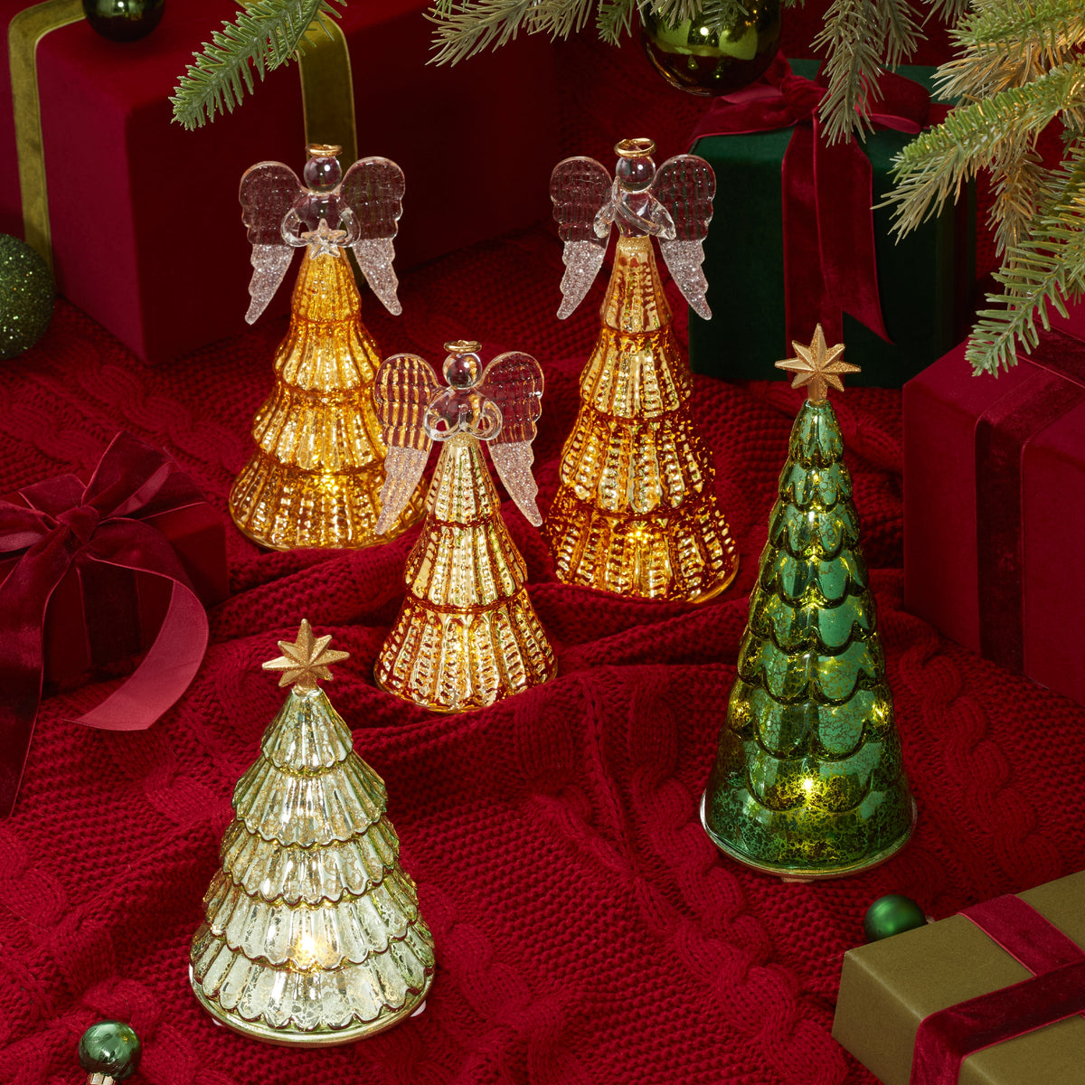Radiant Light Lit Angel Figurines 3-Piece Set