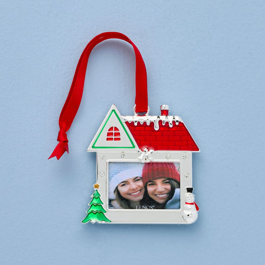 House Photo Frame Silverplate Ornament