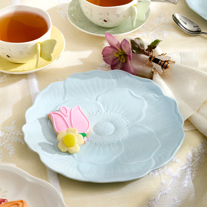 Butterfly Meadow Floral Blue Accent Plates, Set of 4