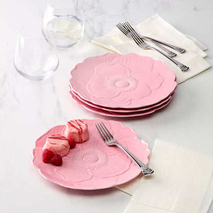 Butterfly Meadow Floral Pink Accent Plates, Set of 4