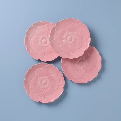 Butterfly Meadow Floral Pink Accent Plates, Set of 4