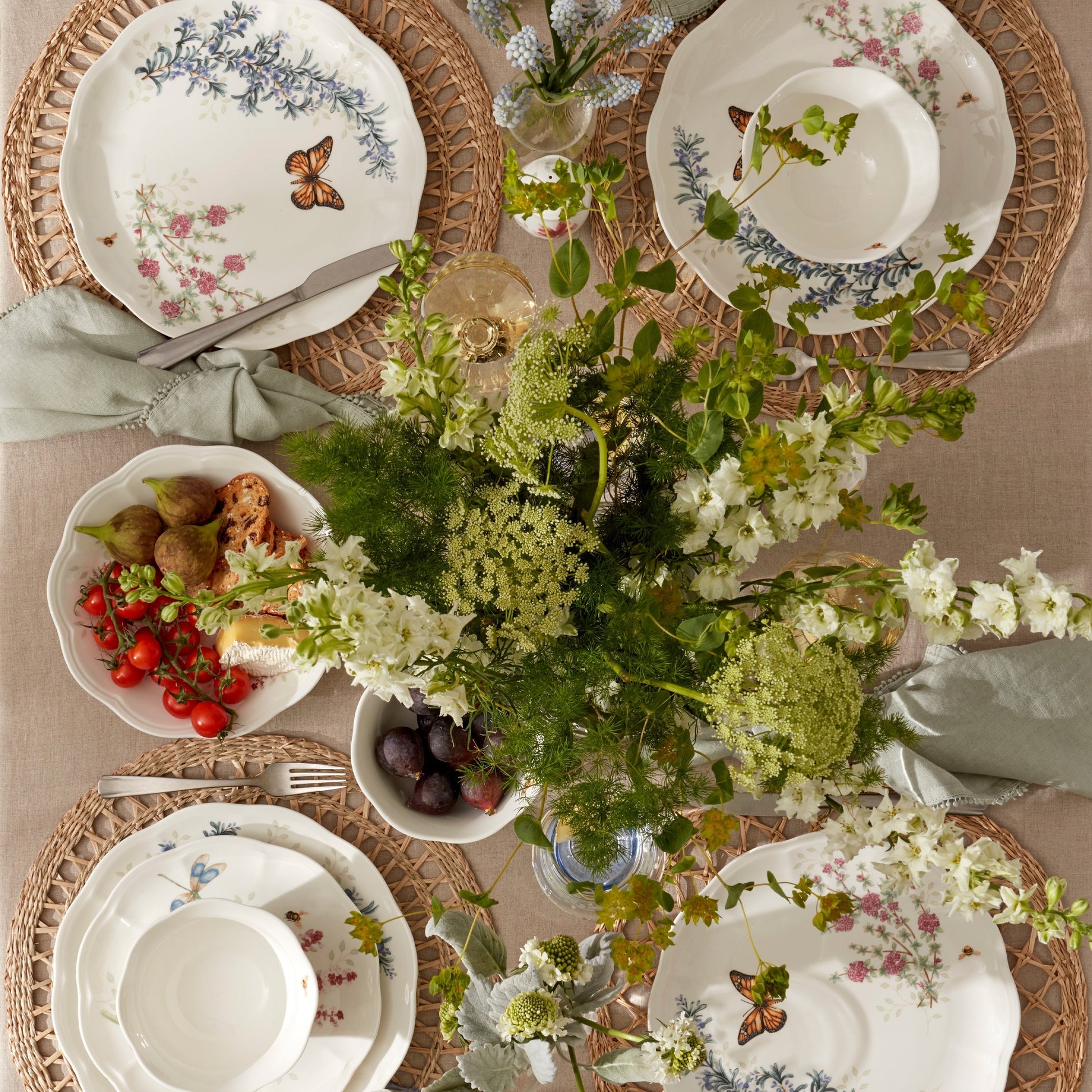Butterfly Meadow Herbs Rice Bowls, Set of 4