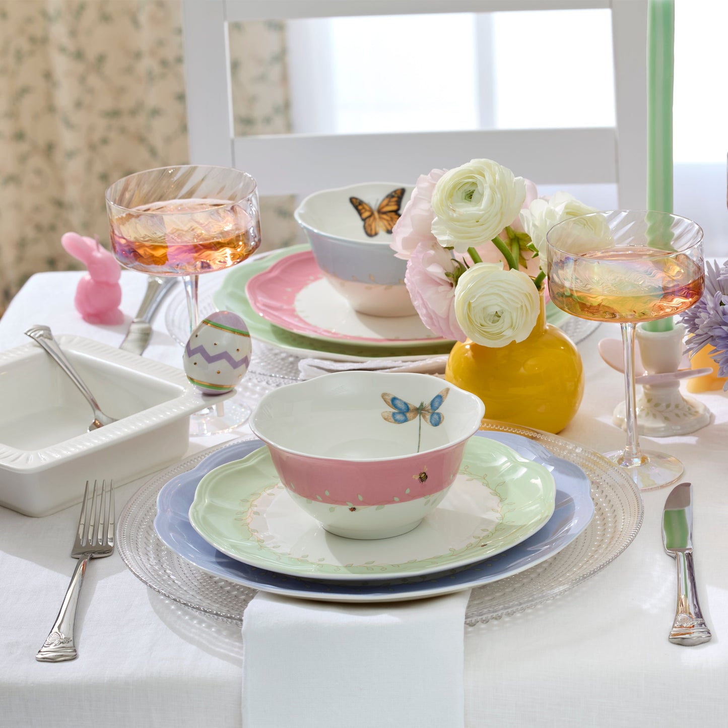 Butterfly Meadow Colors 4-Piece Dessert Bowl Set