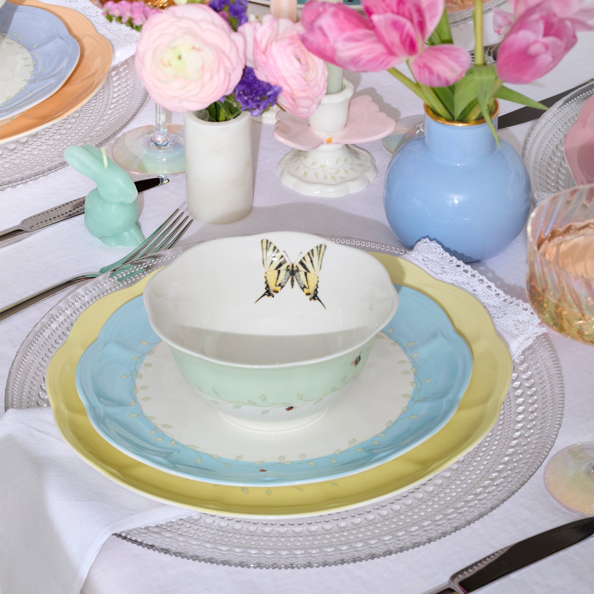 Butterfly Meadow Colors 4-Piece Dessert Bowl Set
