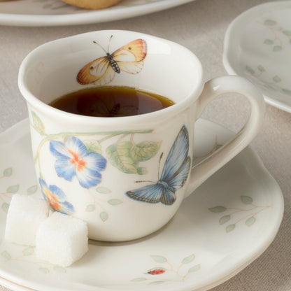 Butterfly Meadow Espresso Cup & Saucers, Set of 4