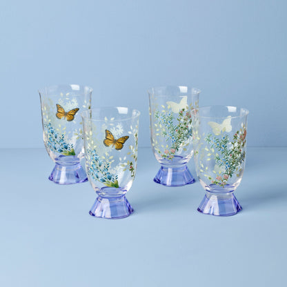 Butterfly Meadow Herbs Tall Tumblers, Set of 4