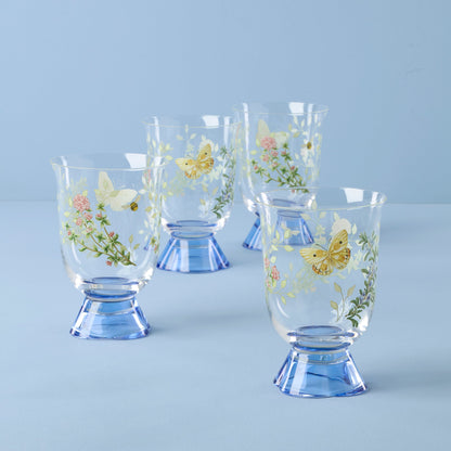 Butterfly Meadow Herbs Short Tumblers, Set of 4