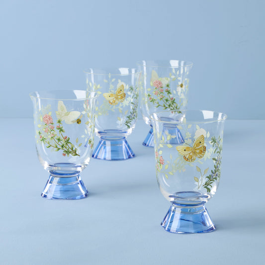 Butterfly Meadow Herbs Short Tumblers, Set of 4