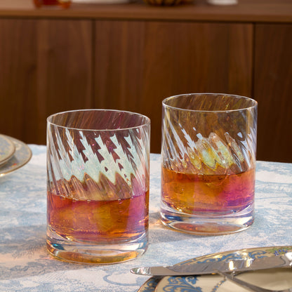 Tuscany Classics Iridescent Double Old-Fashioned Glasses, Set of 4