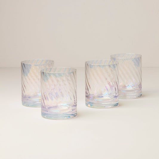 Tuscany Classics Iridescent Double Old-Fashioned Glasses, Set of 4