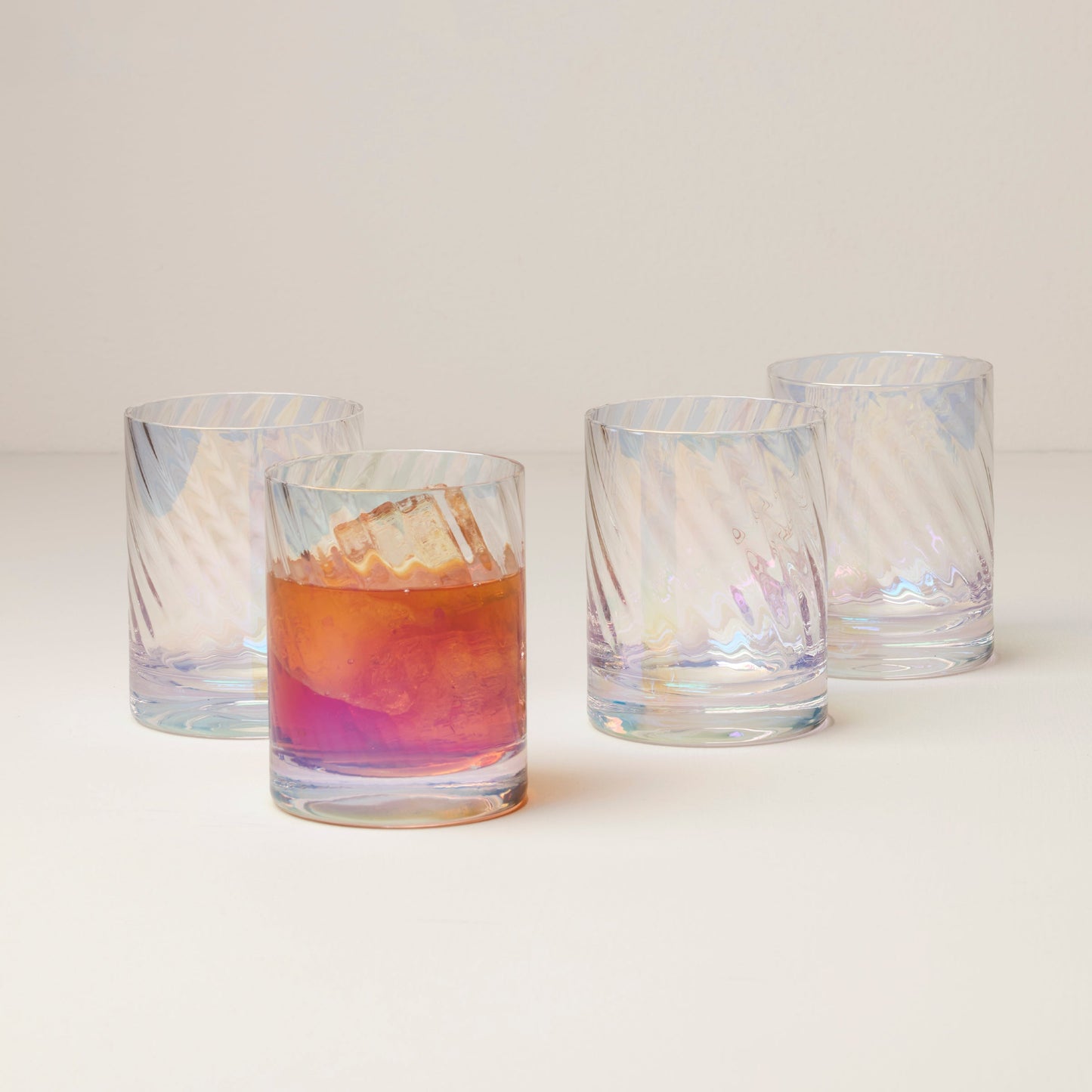 Tuscany Classics Iridescent Double Old-Fashioned Glasses, Set of 4