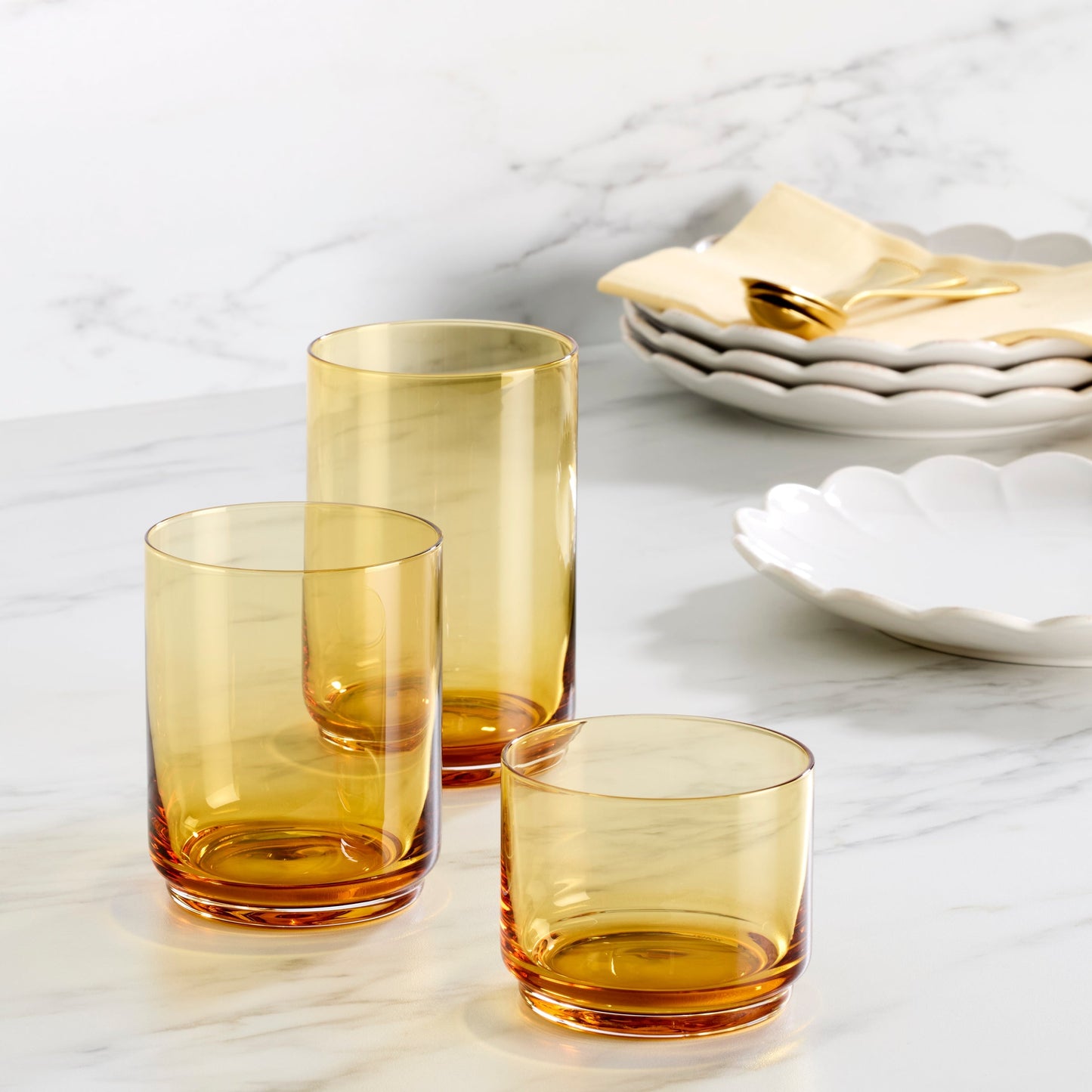 Tuscany Classics Stackable Amber Coolers, Set of 4