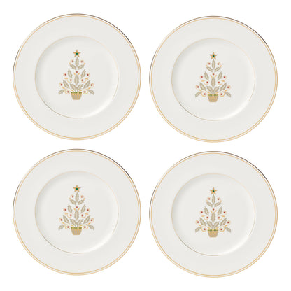 Federal Gold Tree Accent Plates, Set of 4