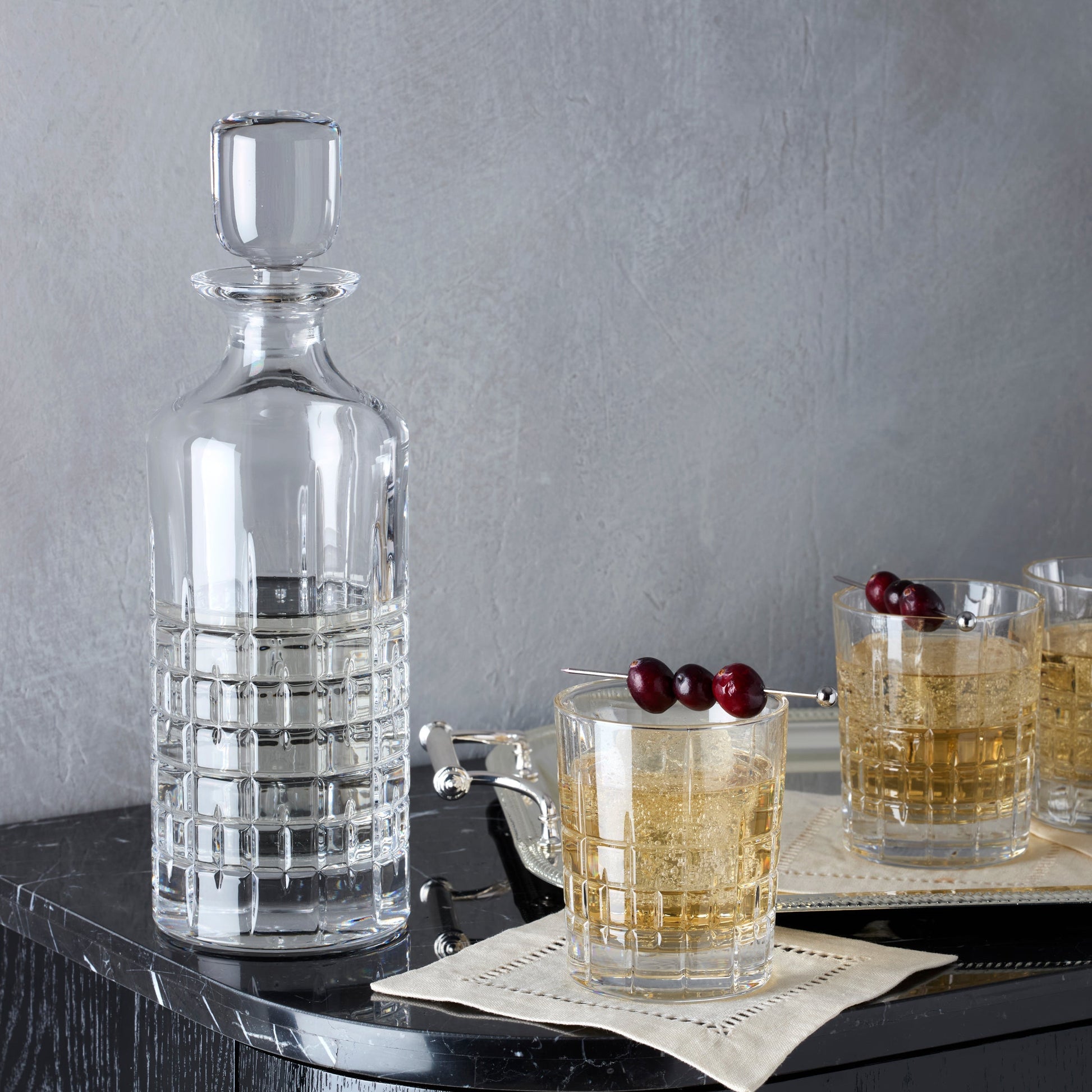Deklan Crystal Double Old-Fashioned Glasses, Set of 4